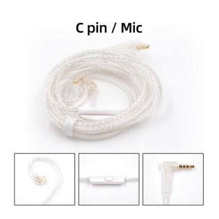Кабель для навушникiв KZ AUX 3.5 mm C PIN (ZSN/ZSN PRO/AS16/ZSN PRO-X/DQ6/ZAX/ZEX/EDS) з мiкрофоном (Белый)