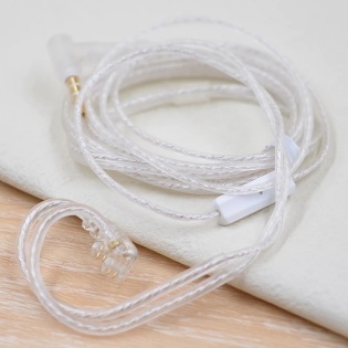 Кабель для навушникiв KZ AUX 3.5 mm C PIN (ZSN/ZSN PRO/AS16/ZSN PRO-X/DQ6/ZAX/ZEX/EDS) з мiкрофоном (Белый)