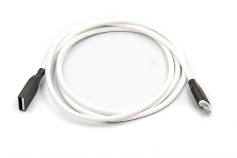 Кабель PowerPlant USB - Lightning, 1м, силікон, білий