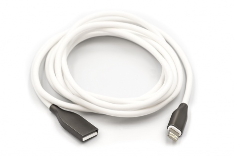 Кабель PowerPlant USB - Lightning, 2м, силікон, білий