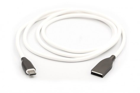 Кабель PowerPlant USB - microUSB, 1м, силикон, белый