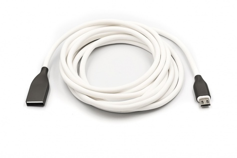 Кабель PowerPlant USB - microUSB, 2м, силикон, белый