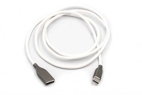 Кабель PowerPlant USB - Type-C, 1м, силікон, білий