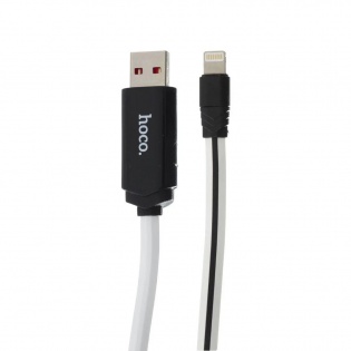 Кабель синхронiзацiї HOCO U29 USB - Lightning LED дисплей таймеру 2А/1,2 м. (White)