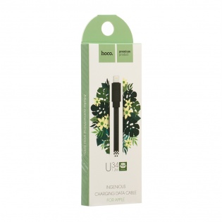 Кабель синхронiзацiї HOCO U34 USB - Lightning (Black)