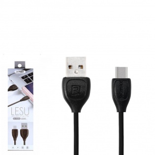Кабель синхронiзацiї Remax Lesu RC-050a USB - Type-C 1 м. (чорний)