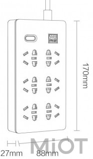 Подовжувач Xiaomi KingMi AIGO Power Strip (6 розеток; без USB) Black 1.8m TC0601