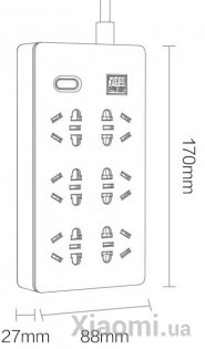 Удлинитель Xiaomi KingMi AIGO Power Strip (6 розеток; без USB) Black 1.8m TC0601