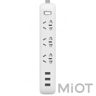 Подовжувач Xiaomi KingMi Power Strip (3 розетки; 3 USB) 1.8m Transparent QMCXB33CHTM
