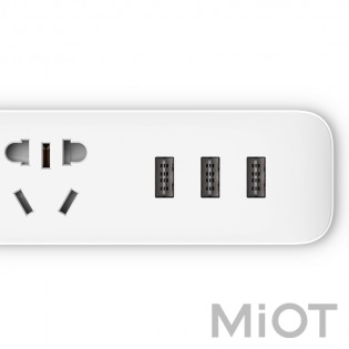 Подовжувач Xiaomi KingMi Power Strip (3 розетки; 3 USB) 1.8m Transparent QMCXB33CHTM