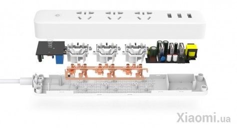 Удлинитель КingMi Power Strip with WiFi (3 розетки, 3 USB) White (QMCXB01ZN)