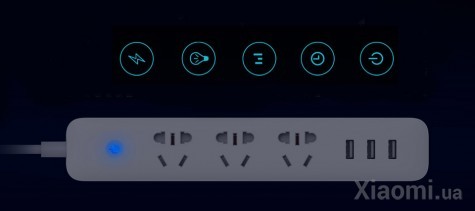 Удлинитель КingMi Power Strip with WiFi (3 розетки, 3 USB) White (QMCXB01ZN)