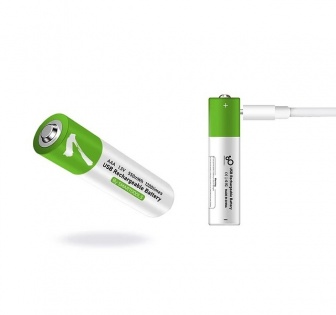 Комплект 2 шт. аккумуляторные батарейки Smartoools AAA 450 mah + зарядка Type-C (Зеленый)