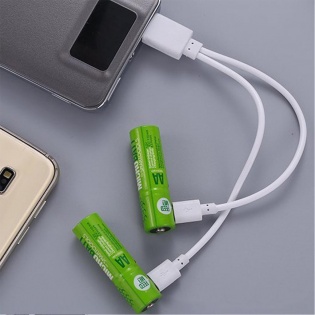 Комплект 2 шт. аккумуляторные батарейки Smartoools AAA 450 mah + зарядка Type-C (Зеленый)