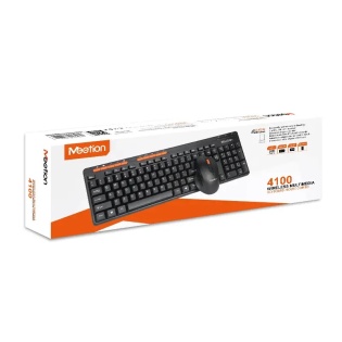 Комплект Meetion MT-4100 бездротова клавiатура та миша 2.4Gz (Чорний)