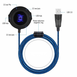Kotion usb hub S2 (Черно-синий)