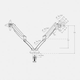 Кронштейн для двох моніторів Xiaomi Loctek Pneumatic Double 10-27&amp;`34; (DLB502-D)