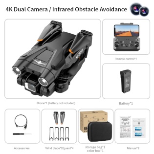 Квадрокоптер складной KFPLAN KF610 с Wifi FPV 2.4G камерой и подсветкой (Черный)