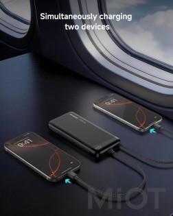 Внешний аккумулятор Xiaomi Neoseek Ultra-Thin Power Bank M320 Air 55W 20000mAh with Built in USB Cable Titanium Black (iPB2055s)