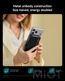 Внешний аккумулятор Xiaomi Neoseek Ultra-Thin Power Bank M320 Air 55W 20000mAh with Built in USB Cable Titanium Black (iPB2055s)