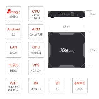 Медiаплеєр Smart TV Box X96 MAX Plus 4/64Gb S905X3