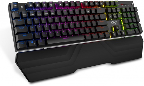 Механическая игровая клавиатура Havit HV-KB432L Eng с RGB подсветкой (Черный)