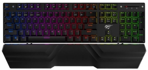 Механическая игровая клавиатура Havit HV-KB432L Eng с RGB подсветкой (Черный)