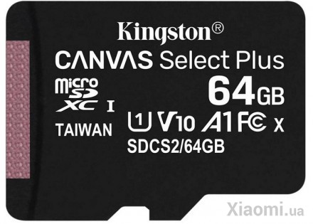 Карта памяти Kingston 64GB micSDXC class 10 A1 Canvas Select Plus (SDCS2/64GB)
