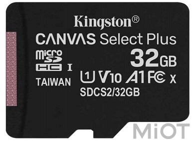 Карта пам'яті Kingston 32GB micSDHC class 10 A1 Canvas Select Plus (SDCS2/32GB)