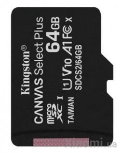 Карта памяти Kingston 64GB micSDXC class 10 A1 Canvas Select Plus (SDCS2/64GB)