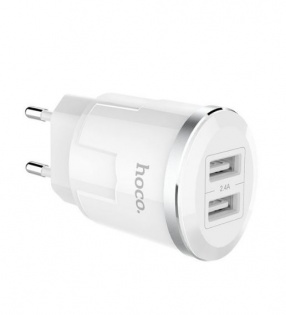 Сетевое зарядное устройство HOCO C38A 2,4 A / 2 USB-порт (White)