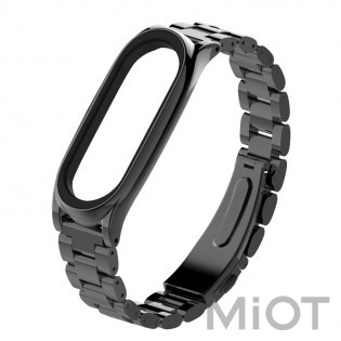 Металевий ремінець для Xiaomi Mi Band 3/4 Black