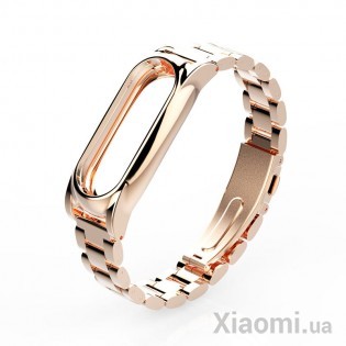 Металлический ремешок для Xiaomi Mi Band 3 Gold