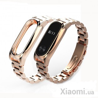 Металлический ремешок для Xiaomi Mi Band 3 Gold