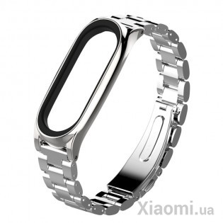 Металлический ремешок для Xiaomi Mi Band 3 Silver