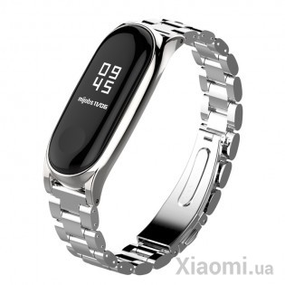 Металлический ремешок для Xiaomi Mi Band 3 Silver