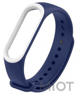 Ремінець для Xiaomi Mi Band 3/4 Dark Blue/White