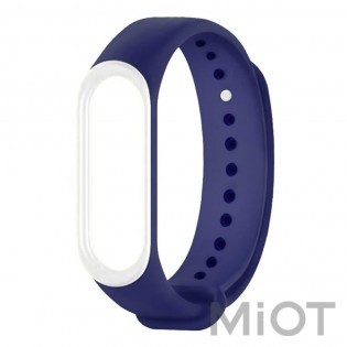 Ремінець для Xiaomi Mi Band 3/4 Dark Blue/White