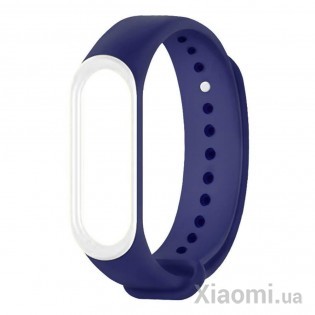 Ремешок для Xiaomi Mi Band 3/4 Dark Blue/White