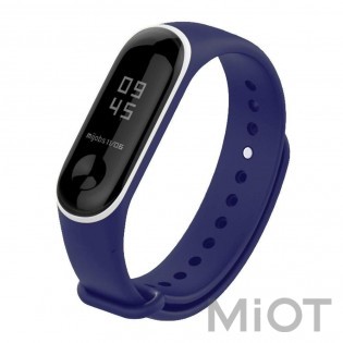Ремінець для Xiaomi Mi Band 3/4 Dark Blue/White