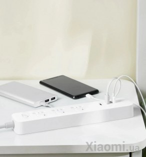 Удлинитель Mi Power Strip (3 розетки + 3 USB-port) 27W Fast Charge NRB4049CN
