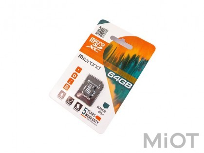 Карта пам'яті Mibrand microSDHC (UHS-1) 64Gb (Class 10)+SD