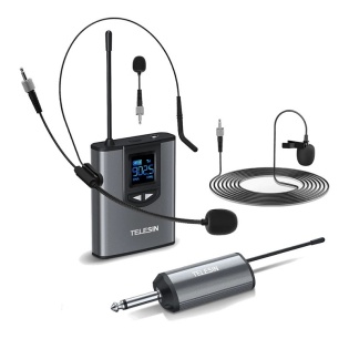 Мiкрофонна бездротова система радiо УКХ 50м Telesin MIC-UHF-02 (Чорний)