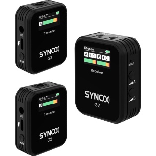 Мiкрофонна радiосистема бездротова подвiйна SYNCO G2(A2) WAIR-G2-A2 (Чорний)