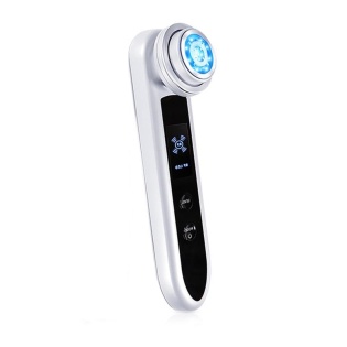 Микротоковый массажер для лица D919 с технологиями RF + EMS + LED Терапия и Охлаждение (Белый)