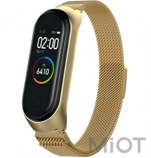 Ремінець металевий Milanese Loop Xiaomi Mi Band 4 Gold