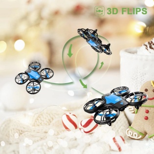 Мiнi квадрокоптер 4DRC Mini RC Drone V8 з камерою та можливiстю робити флiпи (Синий)