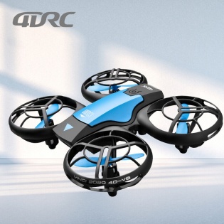 Мiнi квадрокоптер 4DRC Mini RC Drone V8 з камерою та можливiстю робити флiпи (Синий)
