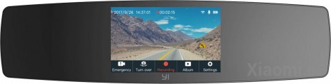 Автомобильный видеорегистратор Xiaomi YI Mirror Dash Camera Black International Edition + камера заднего вида