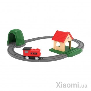 Деревянная железная дорога Xiaomi Mitu Track building block sound and light train DIEL0384